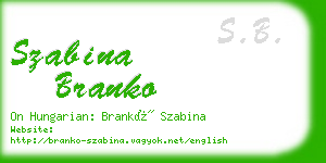 szabina branko business card